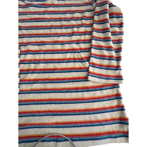 Hanna Andersson Women's Stripes Ecru Loop Terry Towel Hoodie Size Large - Picture 3 of 7